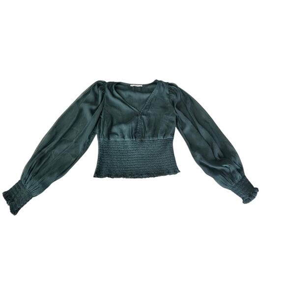 Abercrombie & Fitch Tops - Abercrombie & Fitch Smocked Chiffon Women's Top-Size Small Balloon Sleeves Green